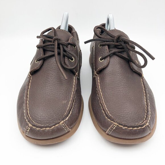 ROCKPORT Washable Brown Leather Boat Shoes Loafers Mens 9.5 - Picture 2 of 10